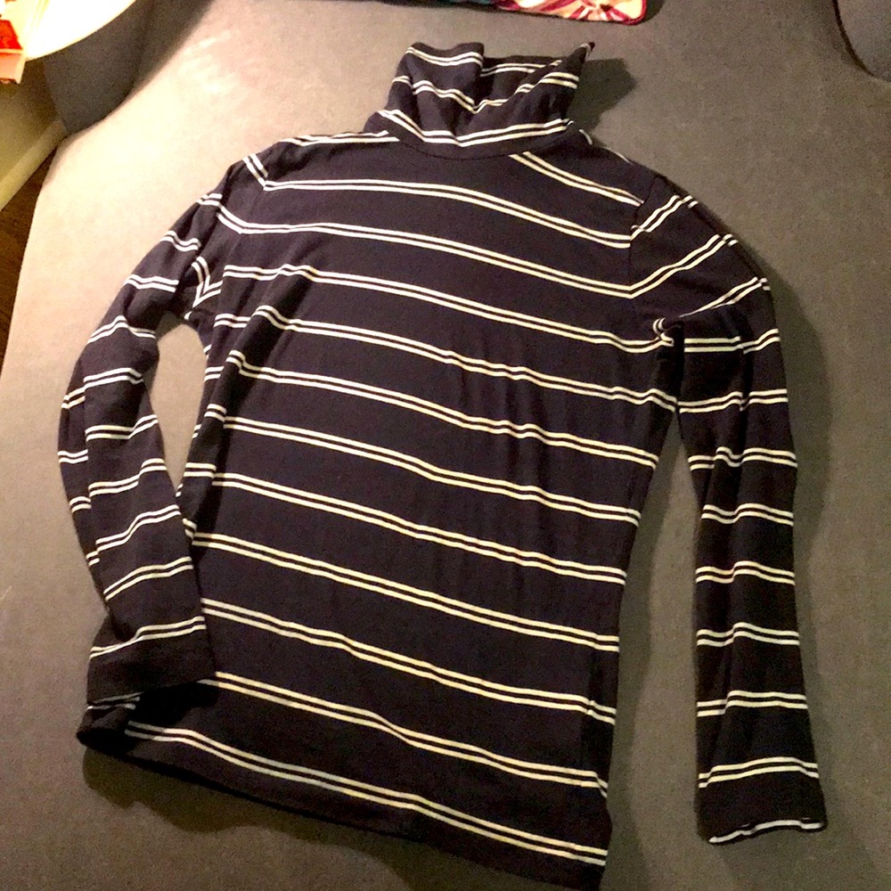 CLASSIC navy and white striped J.Crew turtleneck